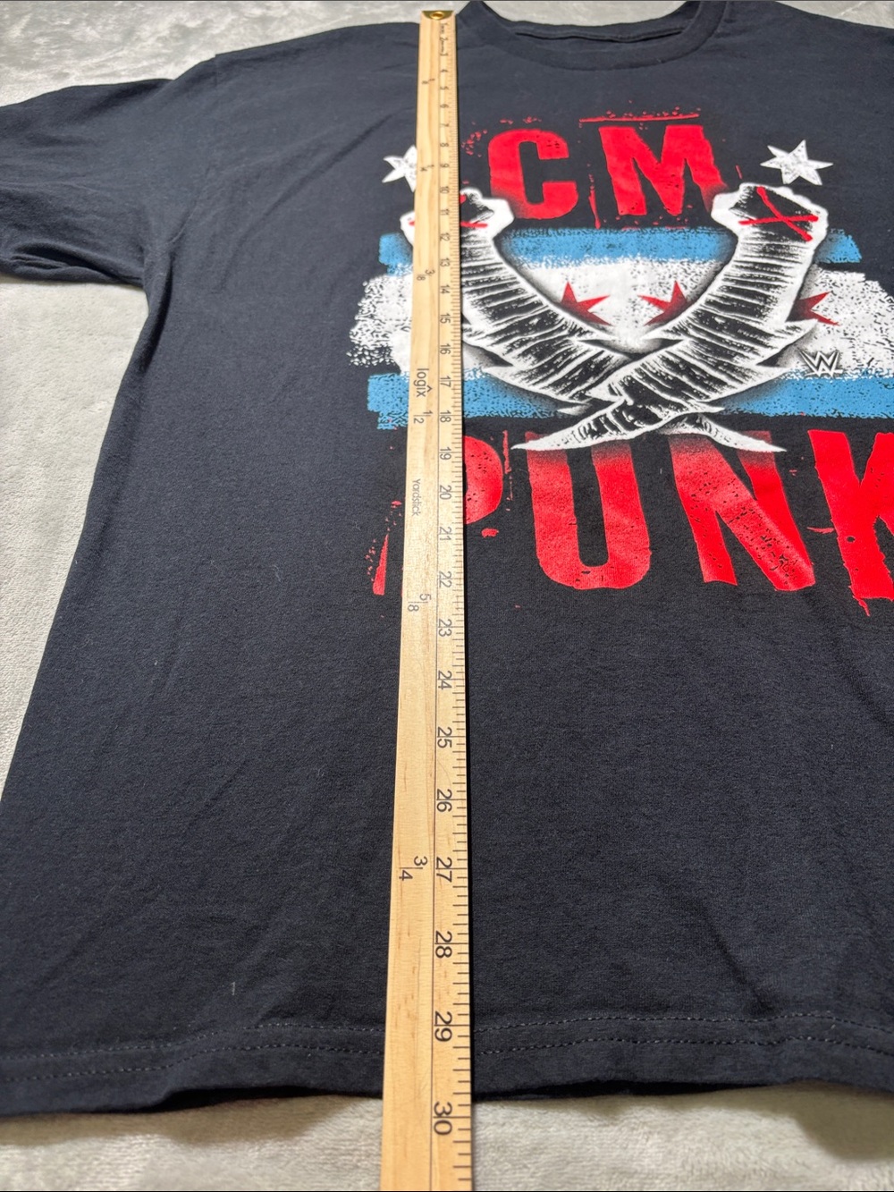 WWE CM Punk Men’s XL Chicago Flag Wrestling Graphic T-Shirt‎ Black - Picture 7 of 8